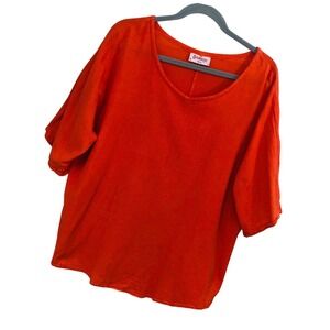 CottonWays 3 Tunic Top Boho Lagenlook Earthy Gauze Boxy Relaxed Orange Womens 2X
